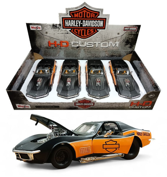 Chevrolet Corvette 1970 Custom "Harley Davidson" - Escala 1/24 - Maisto - (Sin caja)