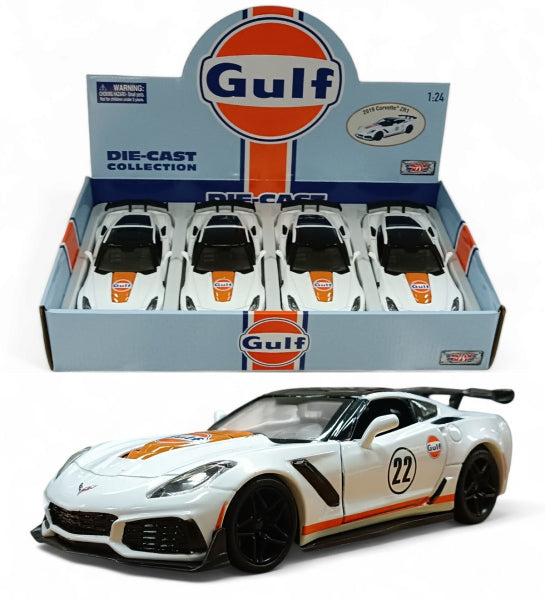 Chevrolet Corvette ZR1 Gulf 2019 - Escala 1/24 - MotorMax - (Sin caja)