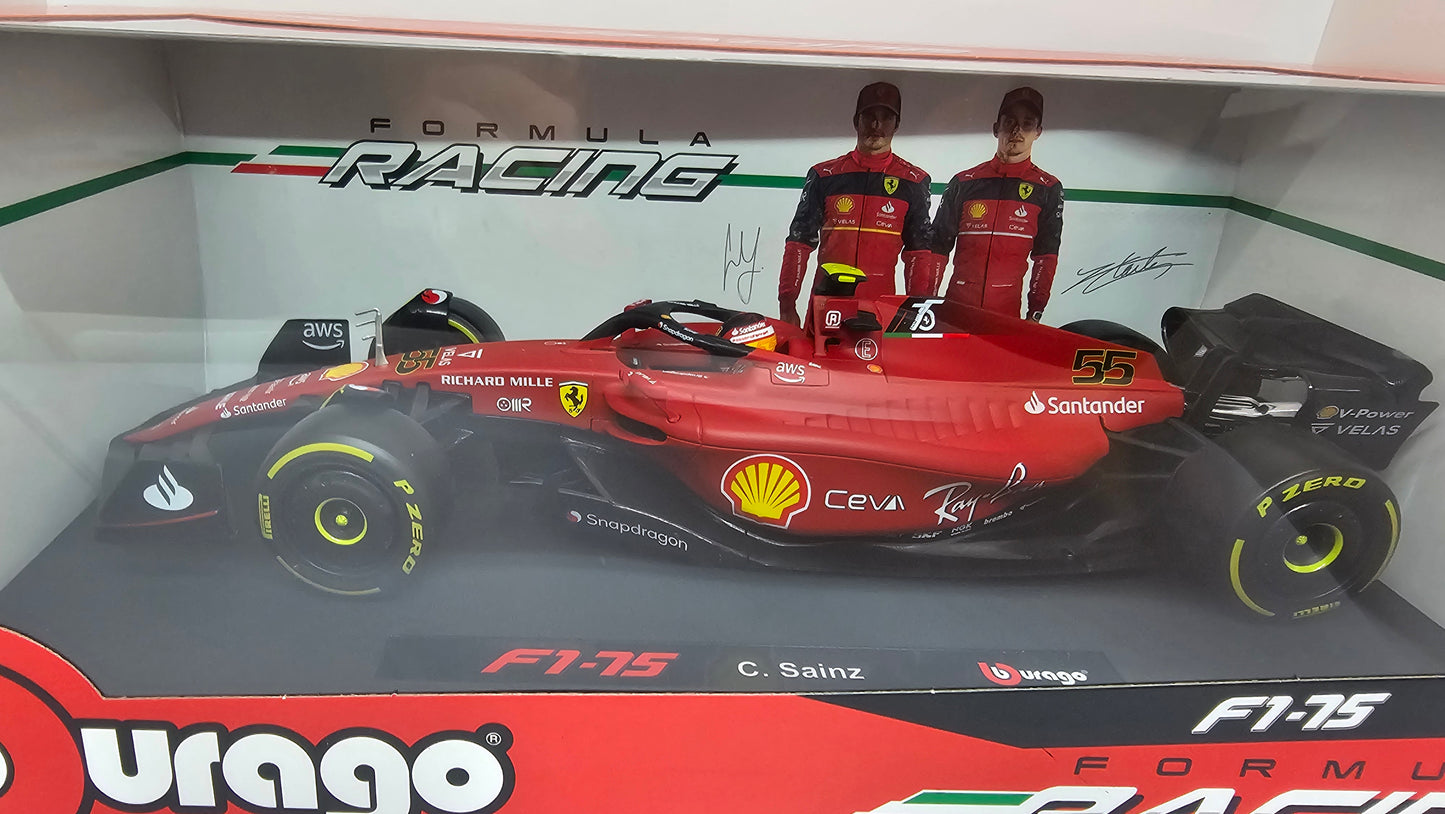 Ferrari F1-75 #55 2022 Carlos Sainz Escala 1/18 Burago