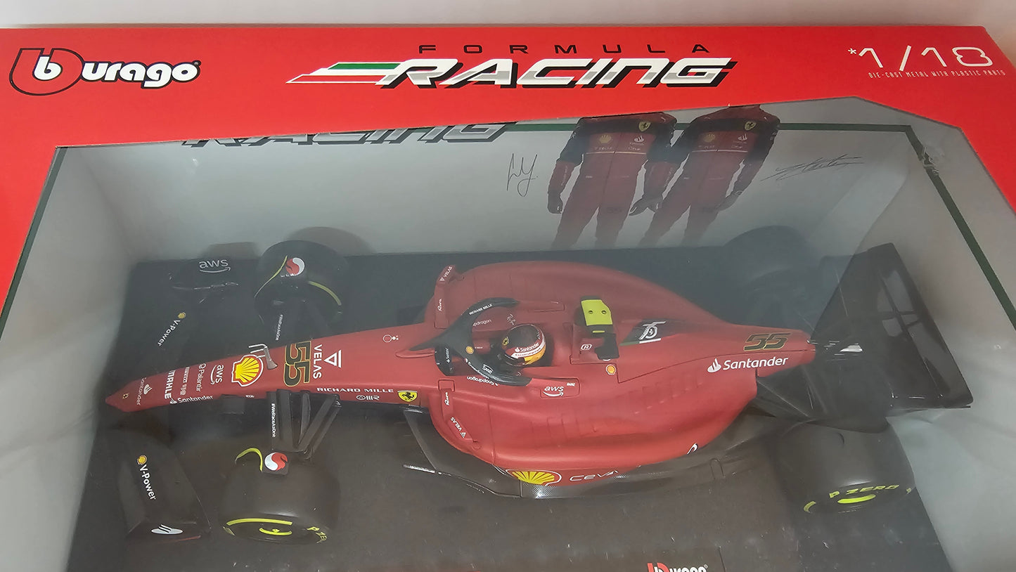Ferrari F1-75 #55 2022 Carlos Sainz Escala 1/18 Burago
