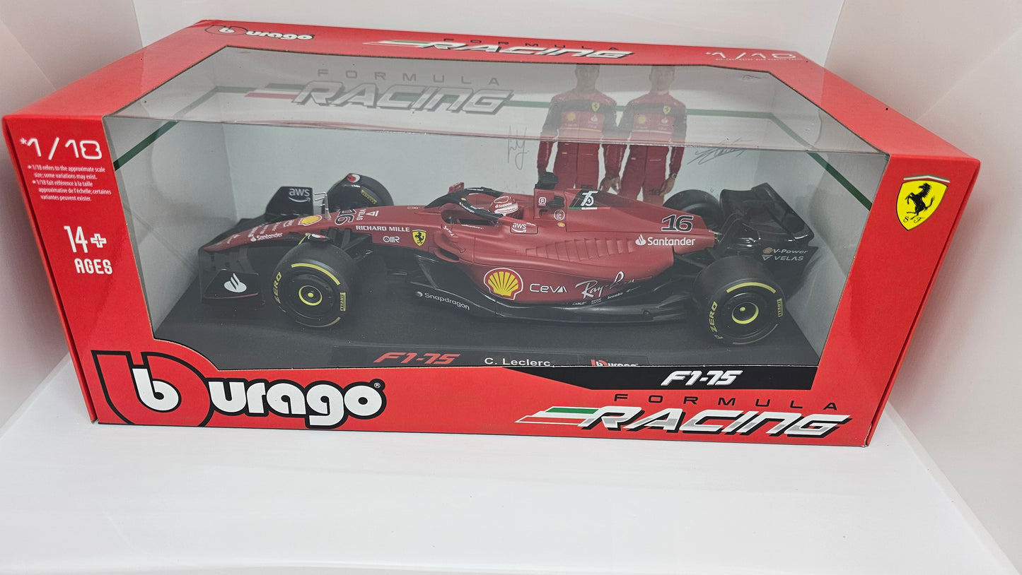 Ferrari F1-75 #16 2022 Charles Leclerc Escala 1/18 Burago