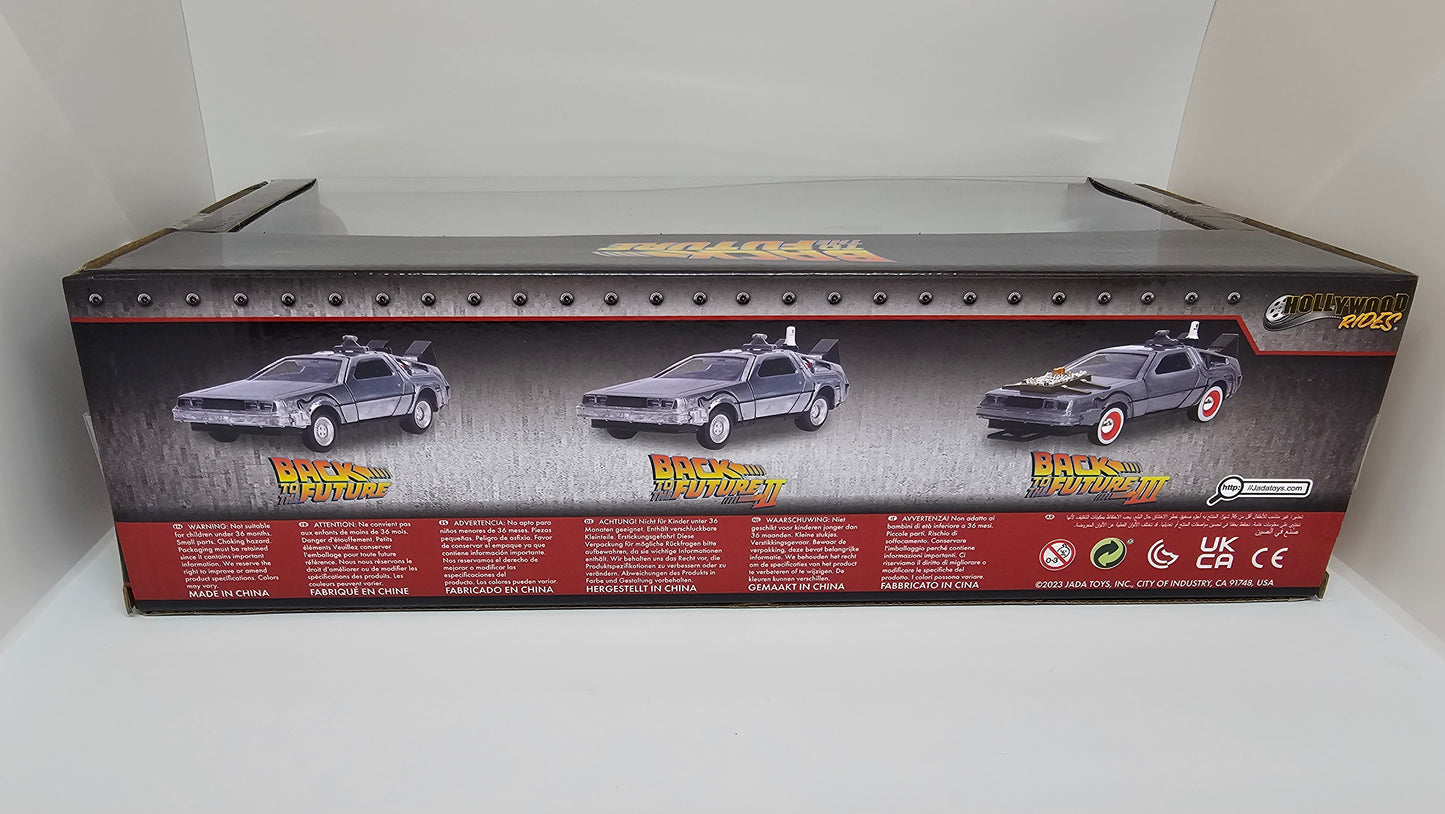 Delorean Colección Volver Al Futuro Trilogía Escala 1/32 JADA