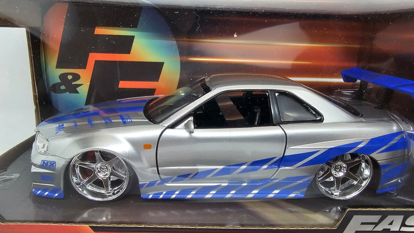 Nissan Skyline GT-R R34 de Brian - "RAPIDO Y FURIOSO 2" - Escala 1/24 - Jada