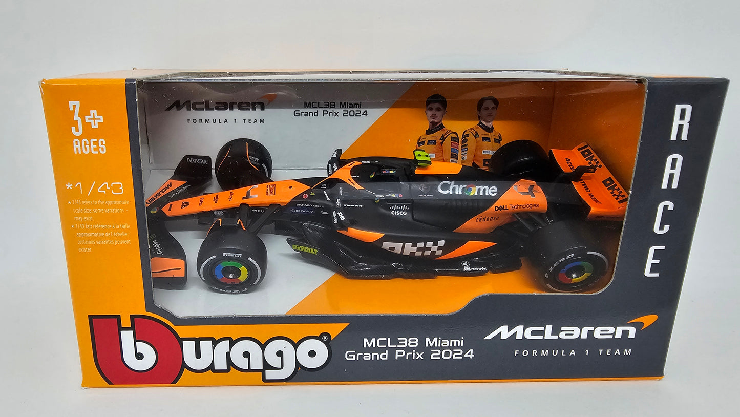 MCLAREN Formula 1 Team MCL38 #4 Lando Norris 2024 - F1 Burago Escala 1/43