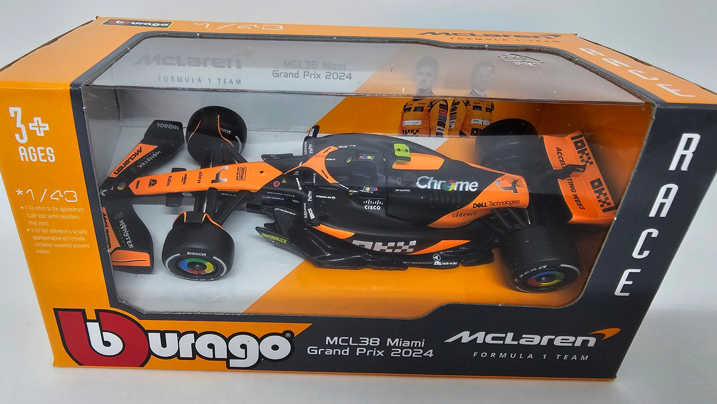 MCLAREN Formula 1 Team MCL38 #4 Lando Norris 2024 - F1 Burago Escala 1/43