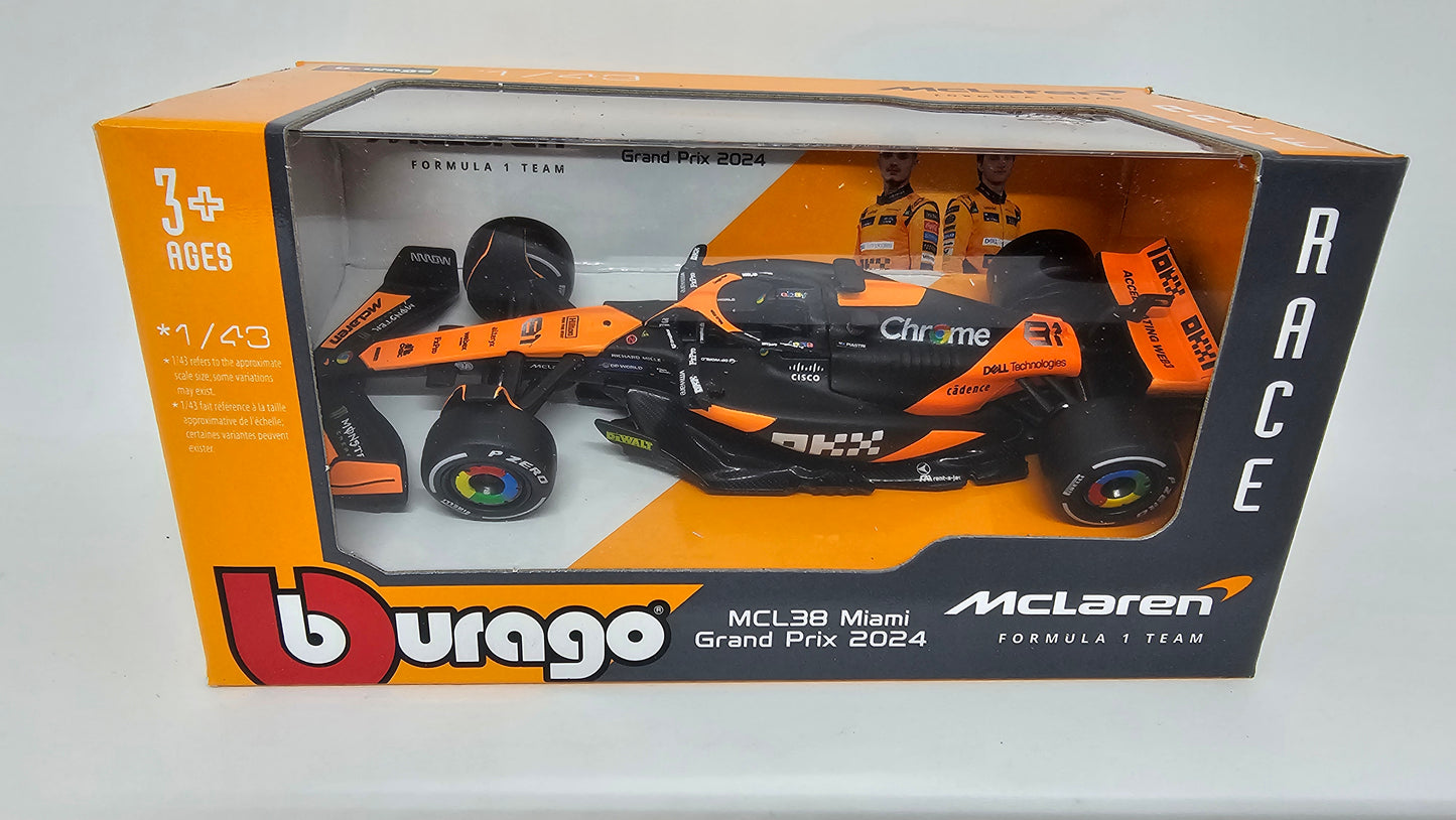 MCLAREN Formula 1 Team MCL38 #81 Oscar Piastri 2024 - F1 Burago Escala 1/43