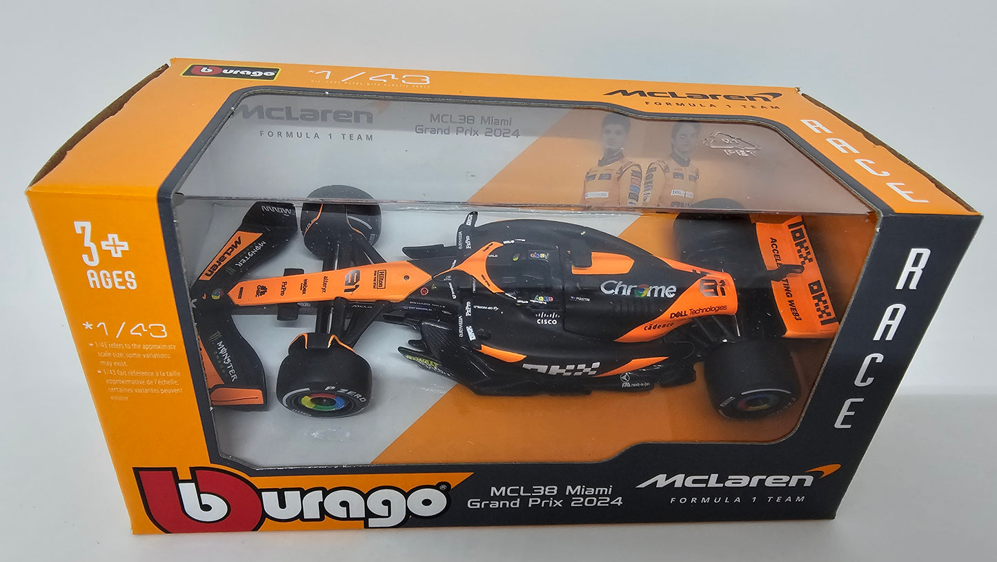 MCLAREN Formula 1 Team MCL38 #81 Oscar Piastri 2024 - F1 Burago Escala 1/43