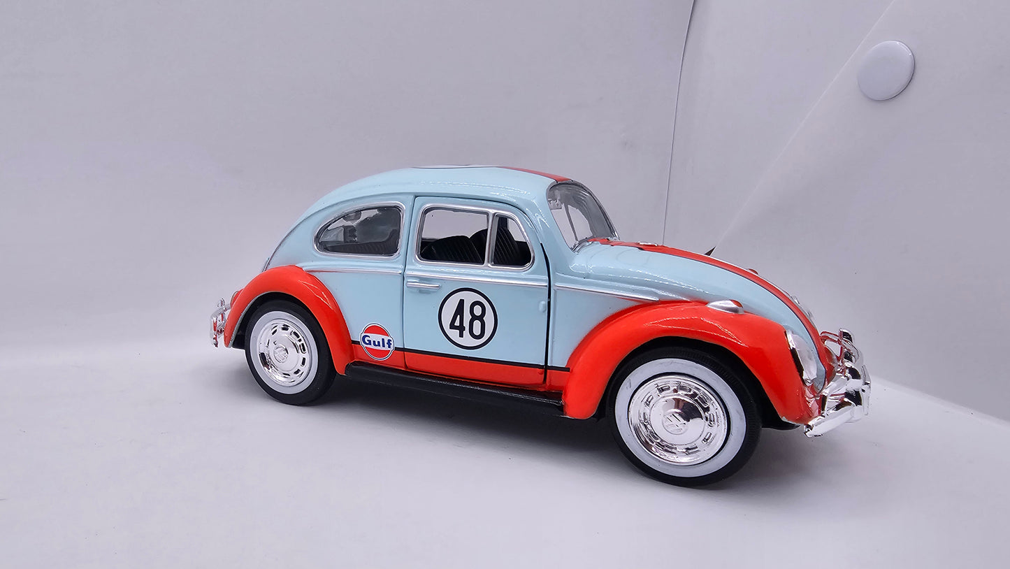 Volkswagen Escarabajo (Beetle) 1966 GULF - Escala 1/24 - Motormax (sin caja)