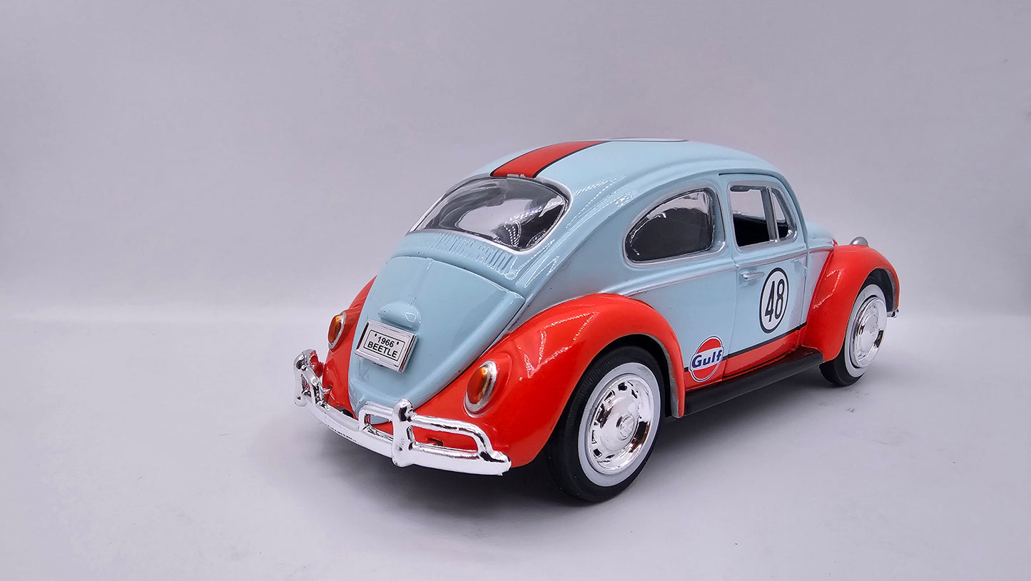 Volkswagen Escarabajo (Beetle) 1966 GULF - Escala 1/24 - Motormax (sin caja)