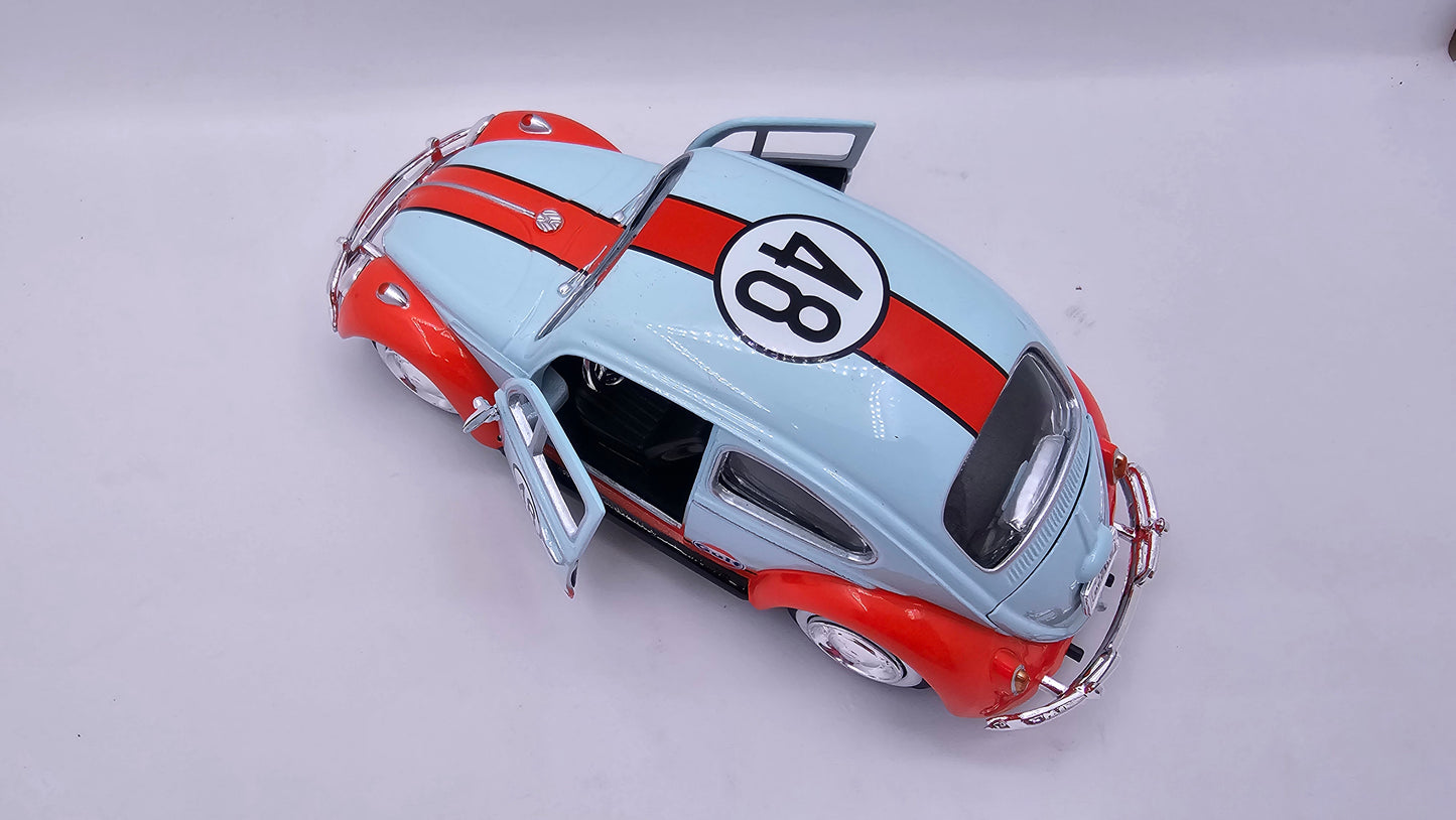 Volkswagen Escarabajo (Beetle) 1966 GULF - Escala 1/24 - Motormax (sin caja)
