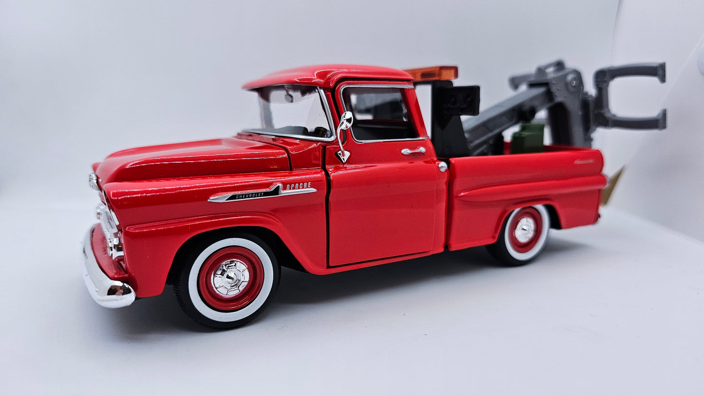 Chevy Apache 1958 Grúa - Escala 1/24 - Motormax (sin caja)