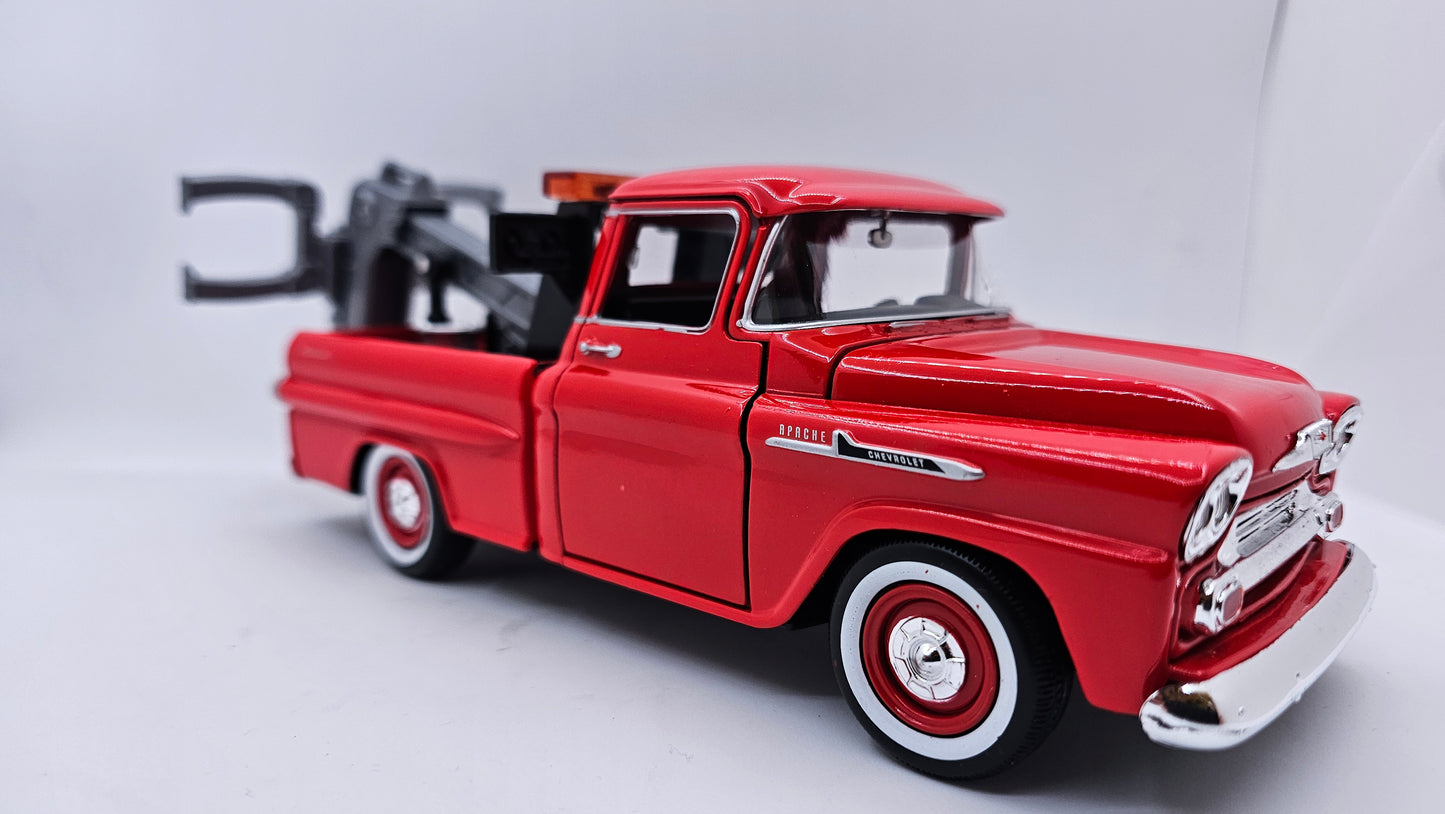 Chevy Apache 1958 Grúa - Escala 1/24 - Motormax (sin caja)