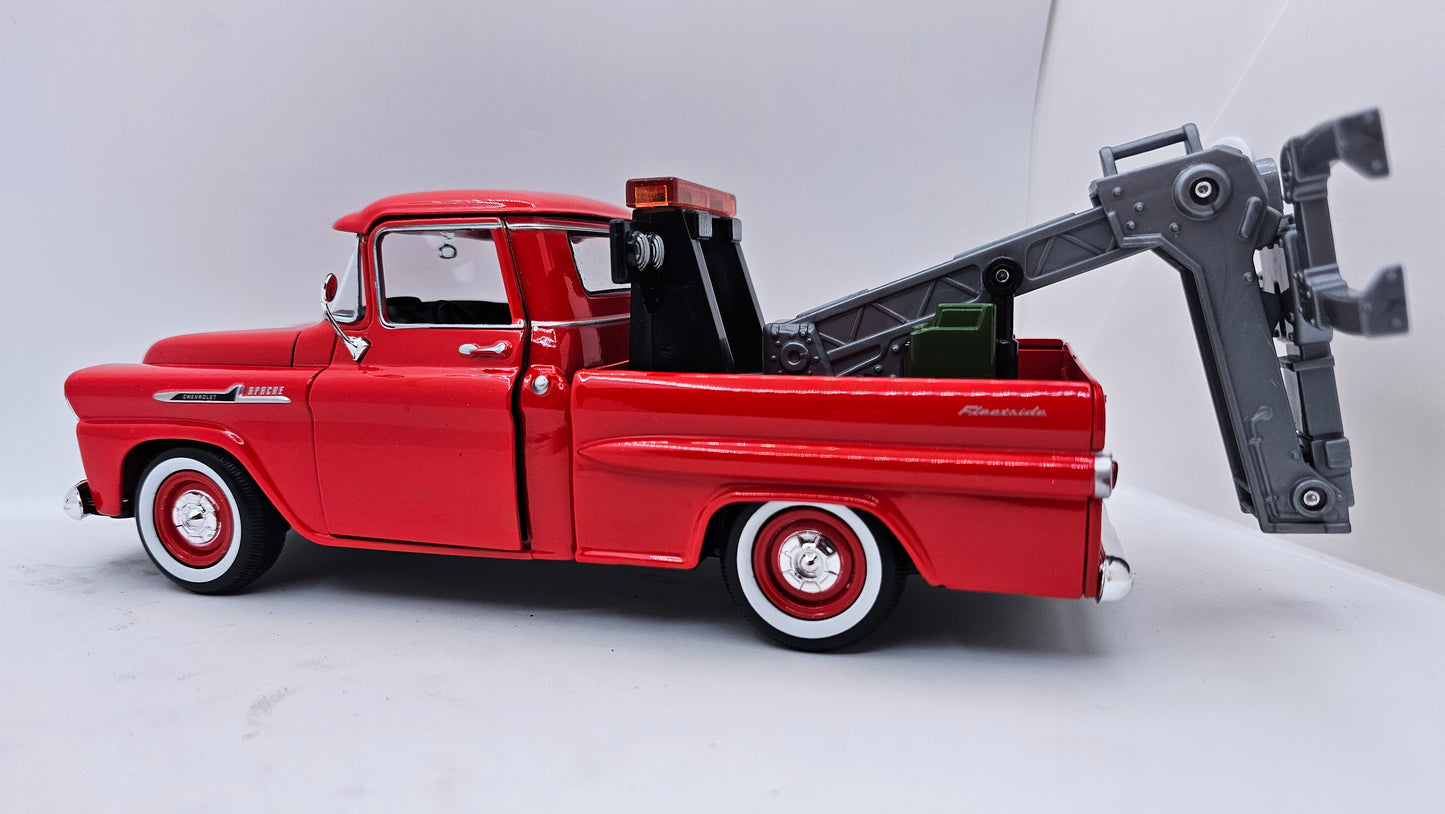 Chevy Apache 1958 Grúa - Escala 1/24 - Motormax (sin caja)