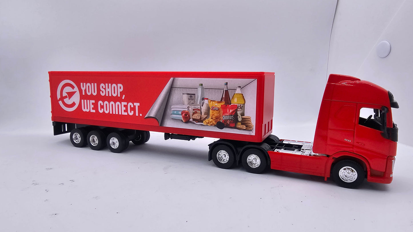 Camion Furgon Volvo FH - Escala 1/64 - Welly - (Sin Caja)