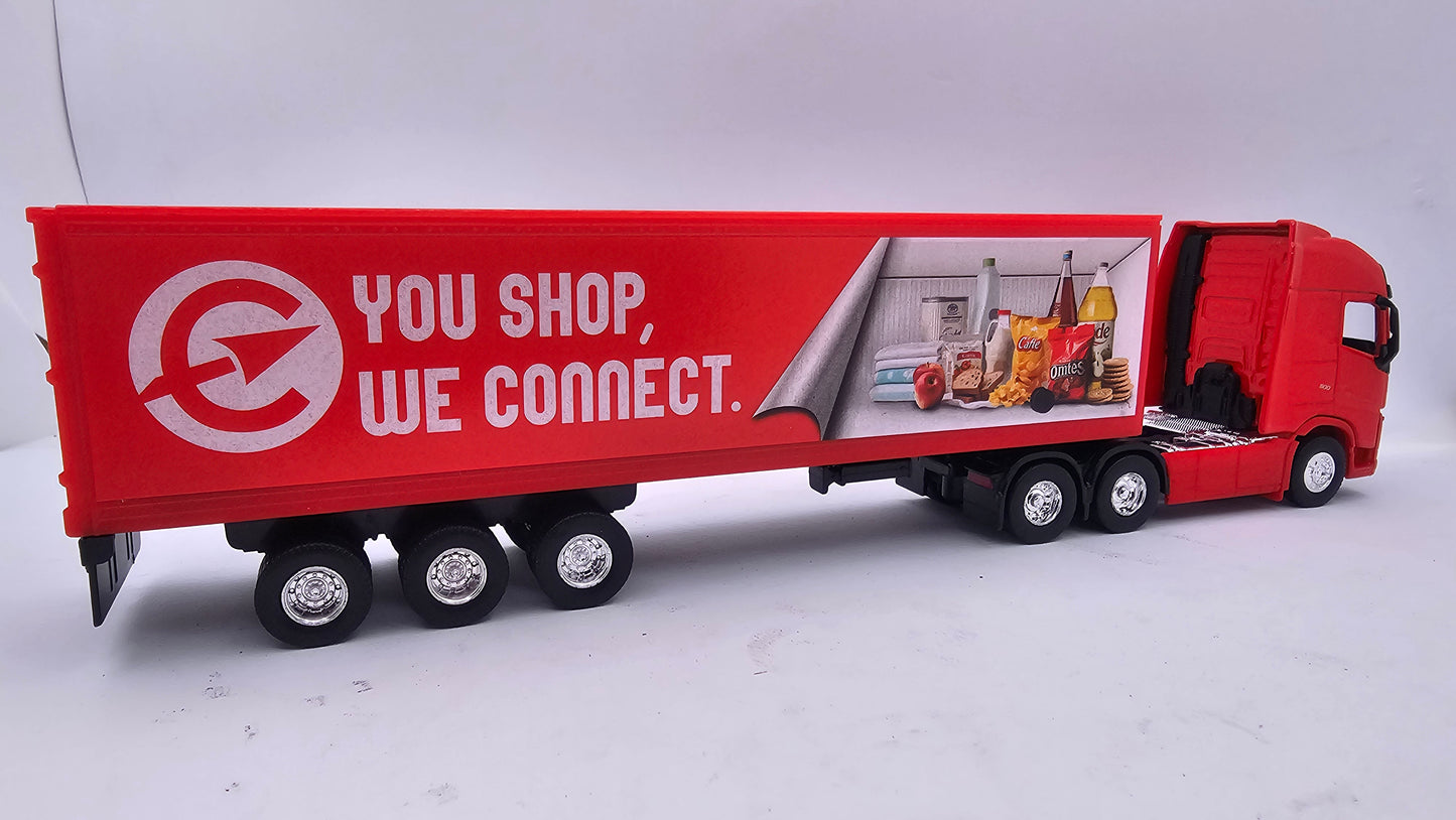 Camion Furgon Volvo FH - Escala 1/64 - Welly - (Sin Caja)