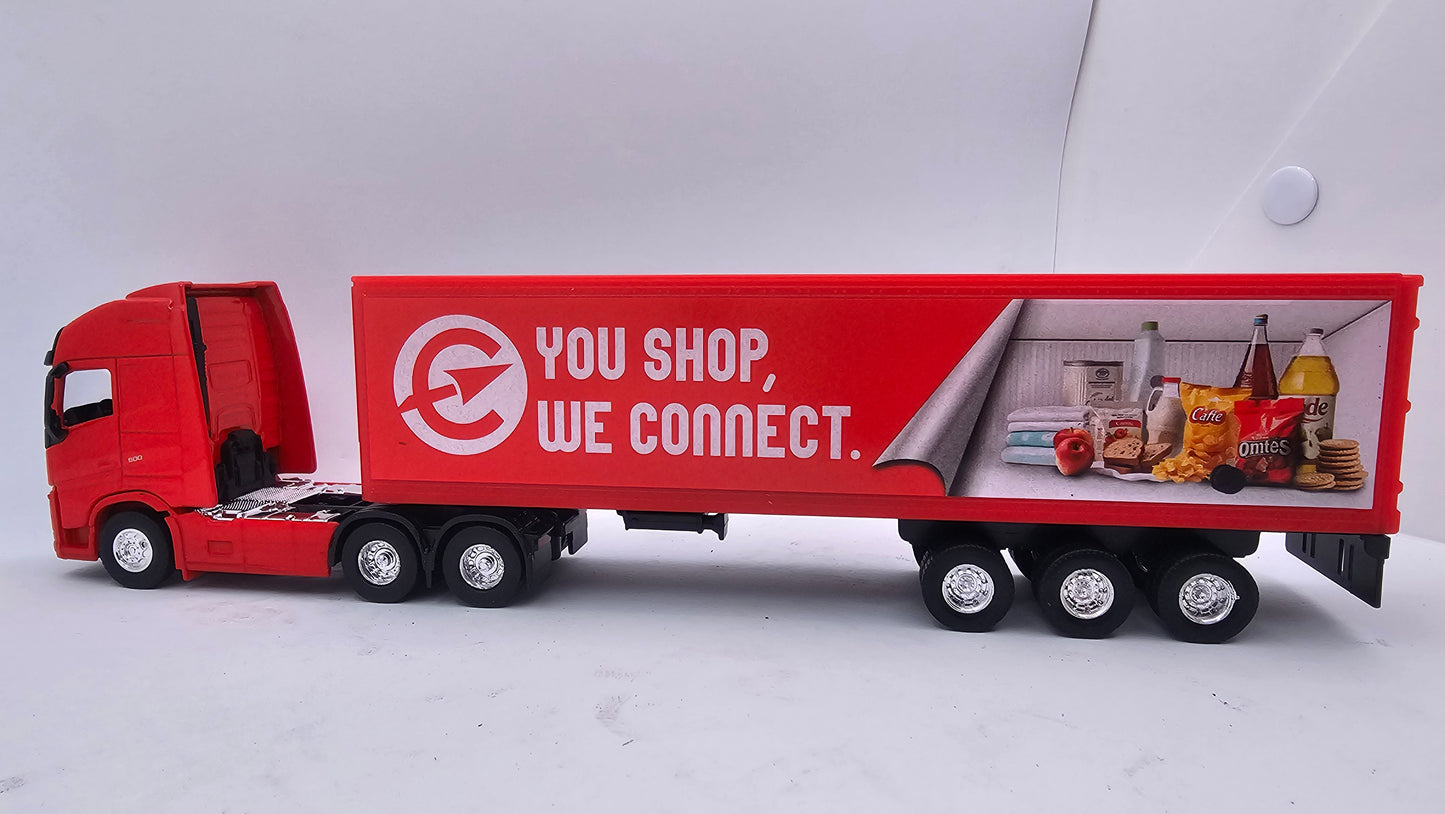Camion Furgon Volvo FH - Escala 1/64 - Welly - (Sin Caja)