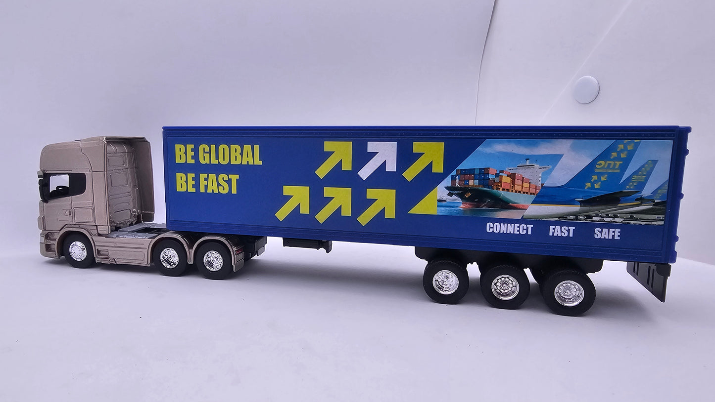 Camion Furgon Scania V8 R730 - Escala 1/64 - Welly - (Sin Caja)
