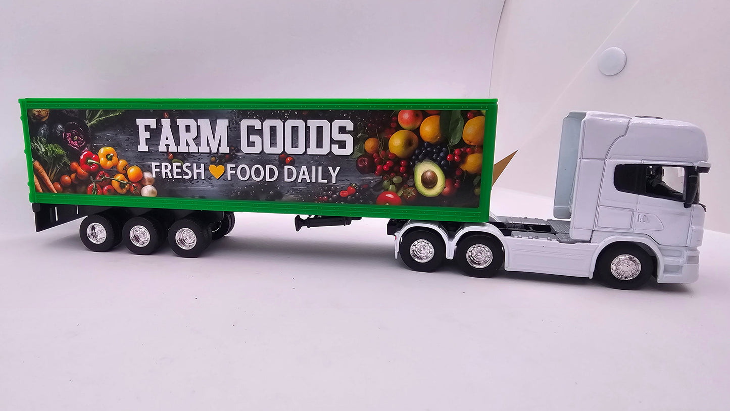 Camion Furgon Scania V8 R730 - Escala 1/64 - Welly - (Sin Caja)