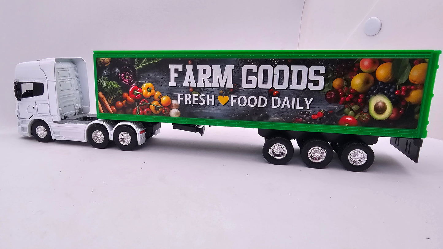 Camion Furgon Scania V8 R730 - Escala 1/64 - Welly - (Sin Caja)