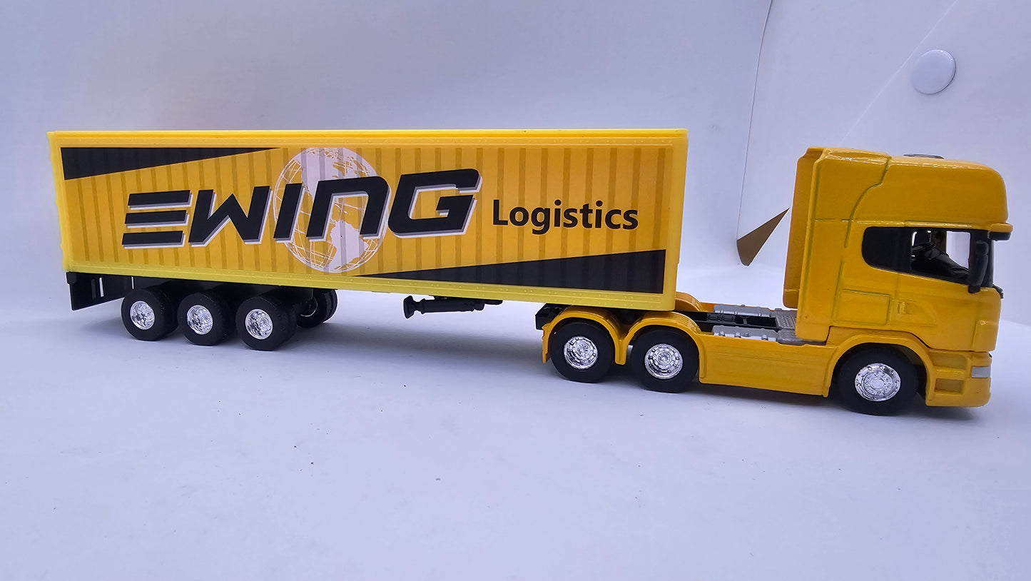 Camion Furgon Scania V8 R730 - Escala 1/64 - Welly - (Sin Caja)