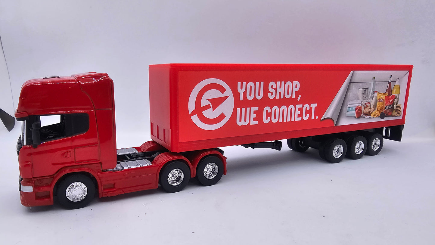 Camion Furgon Scania V8 R730 - Escala 1/64 - Welly - (Sin Caja)