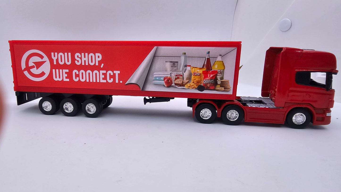Camion Furgon Scania V8 R730 - Escala 1/64 - Welly - (Sin Caja)