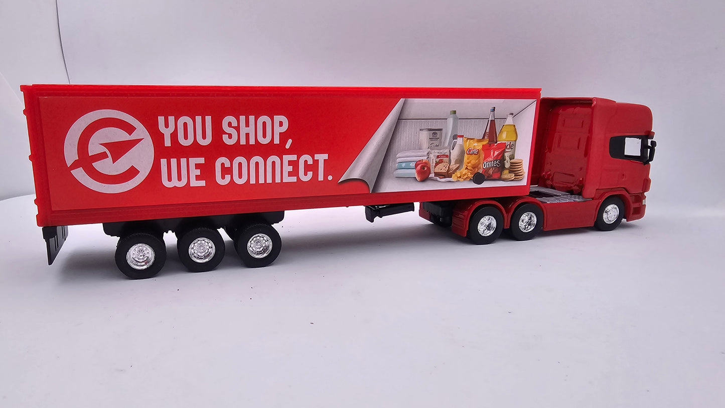 Camion Furgon Scania V8 R730 - Escala 1/64 - Welly - (Sin Caja)