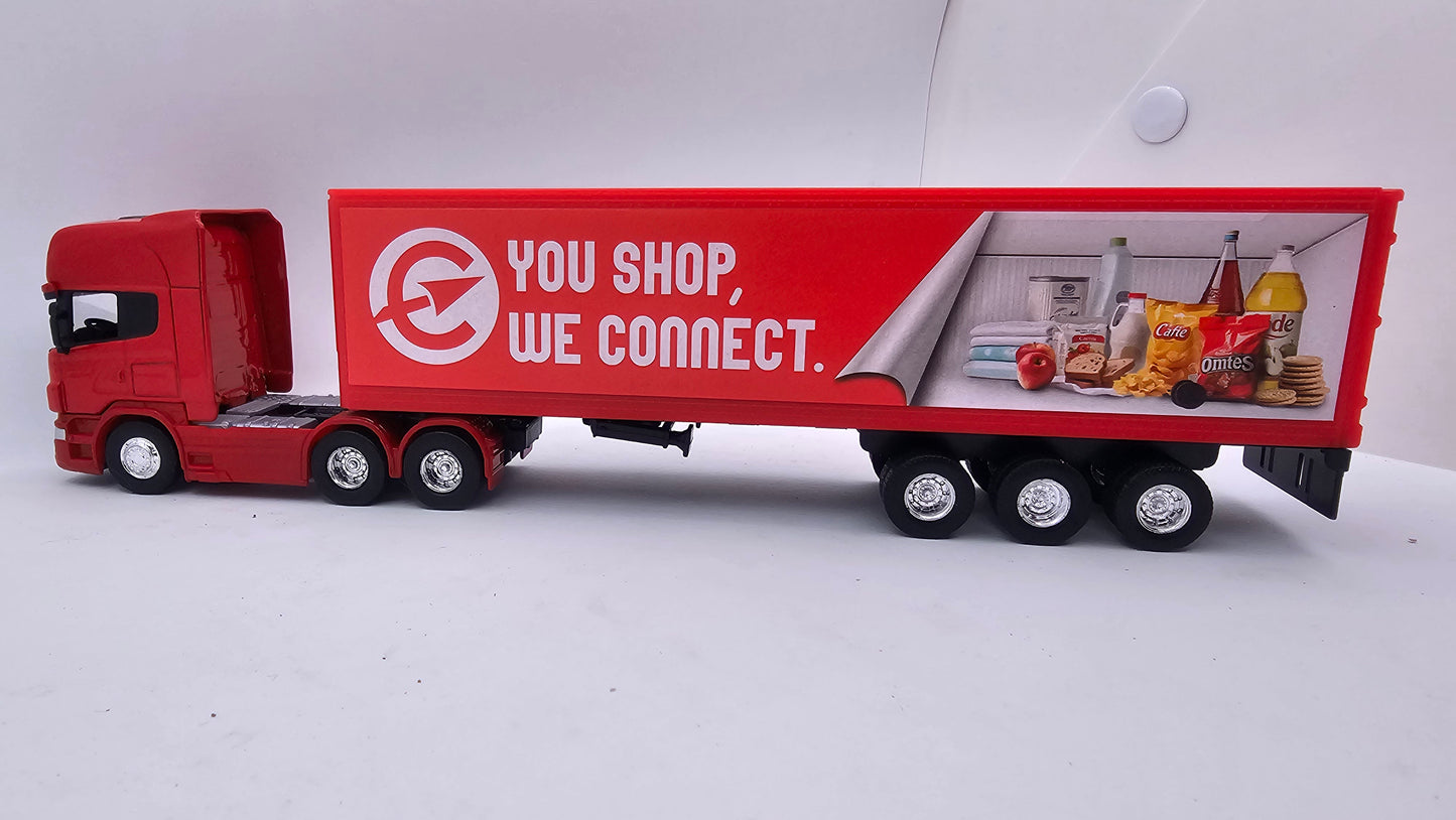 Camion Furgon Scania V8 R730 - Escala 1/64 - Welly - (Sin Caja)