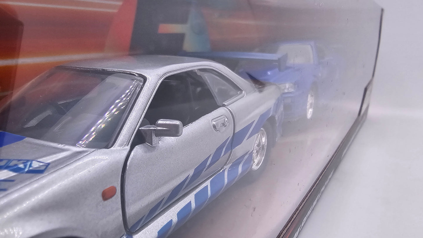 Combo Nissan Skyline GT-R (R34) de Brian - "RAPIDO Y FURIOSO" - Escala 1/32 - Jada