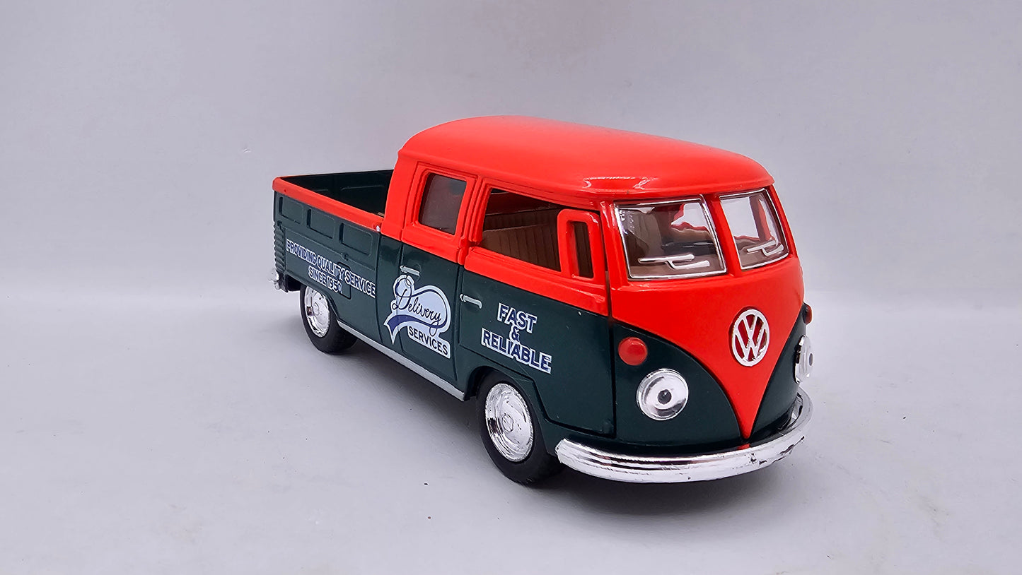 Volkswagen Bus Double Cab Pickup - Escala 1/34 - Kinsmart - (Sin caja)