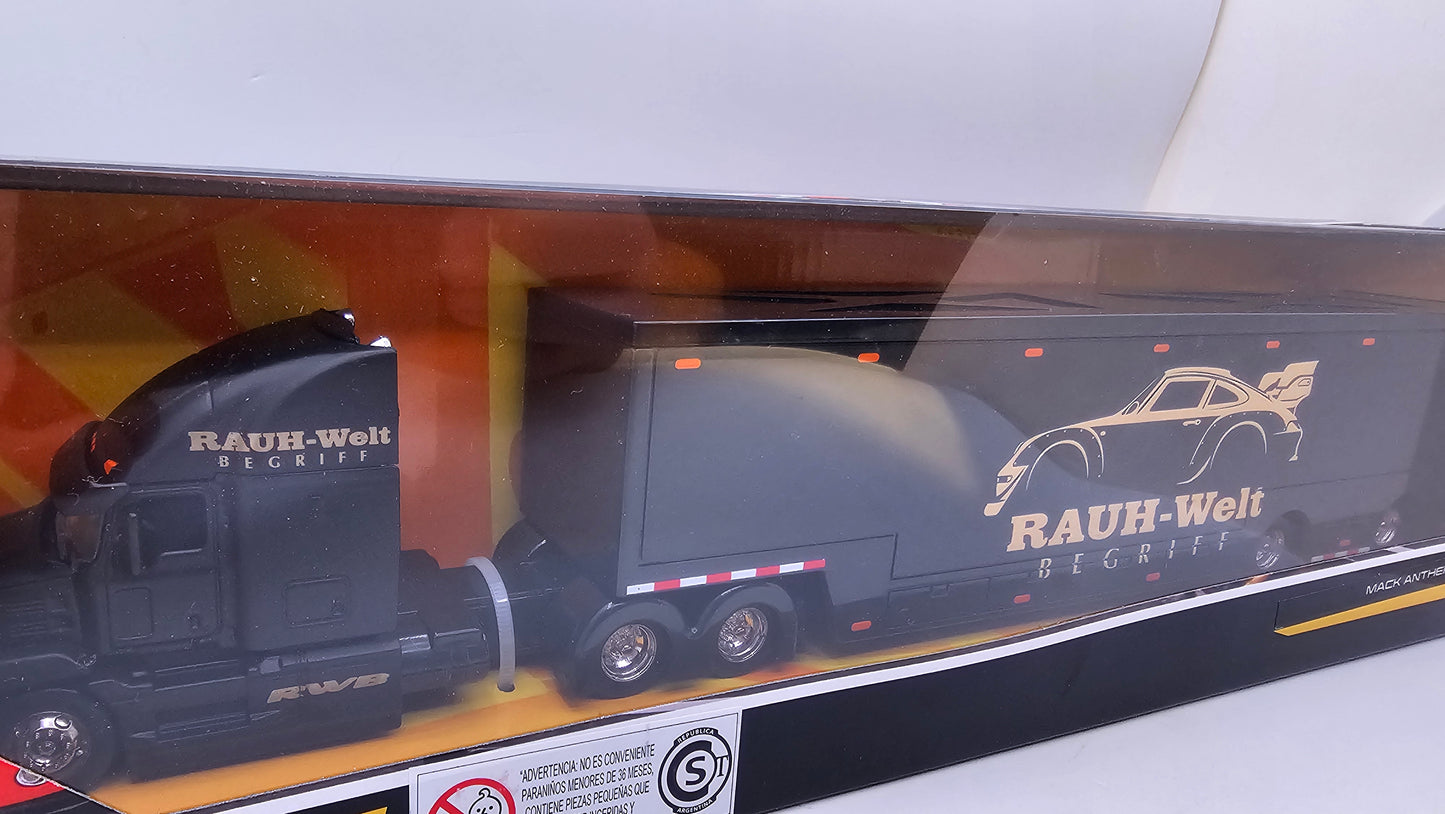 Camion Furgon Mack Anthem "RAUH-Welt" - Escala 1/64 - Maisto