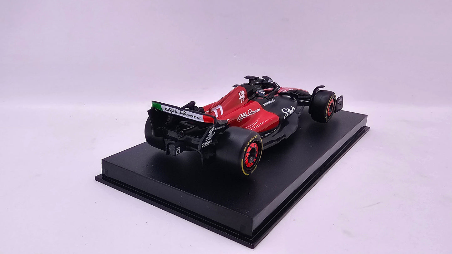 Alfa Romeo Formula 1 C43 #77 Valtteri Bottas - 2023 - F1 Burago Escala 1/43 C/Acrílico y Piloto