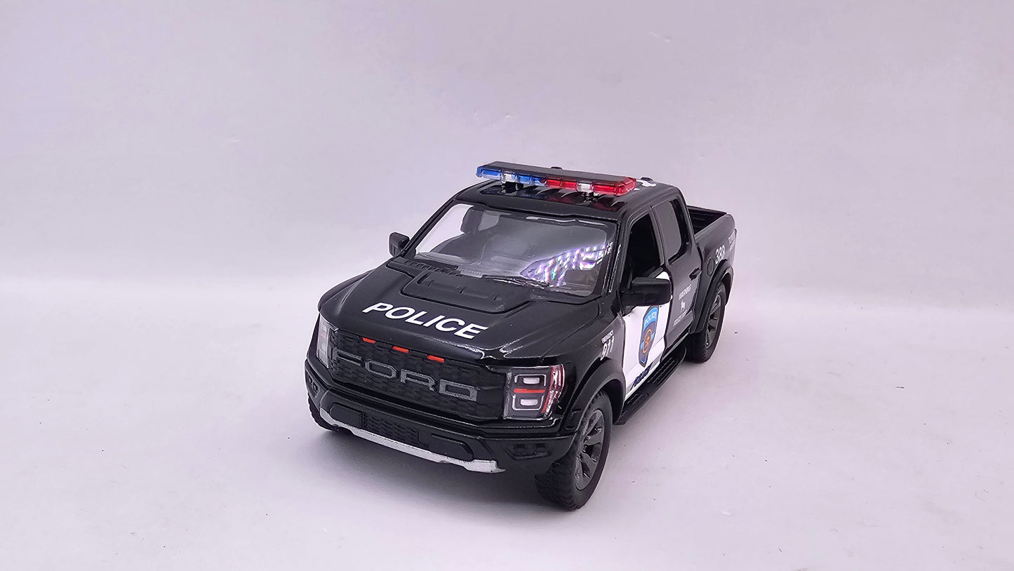 Ford F-150 Raptor Policia 2022 - Escala 1/46 - Kinsmart - (Sin caja)