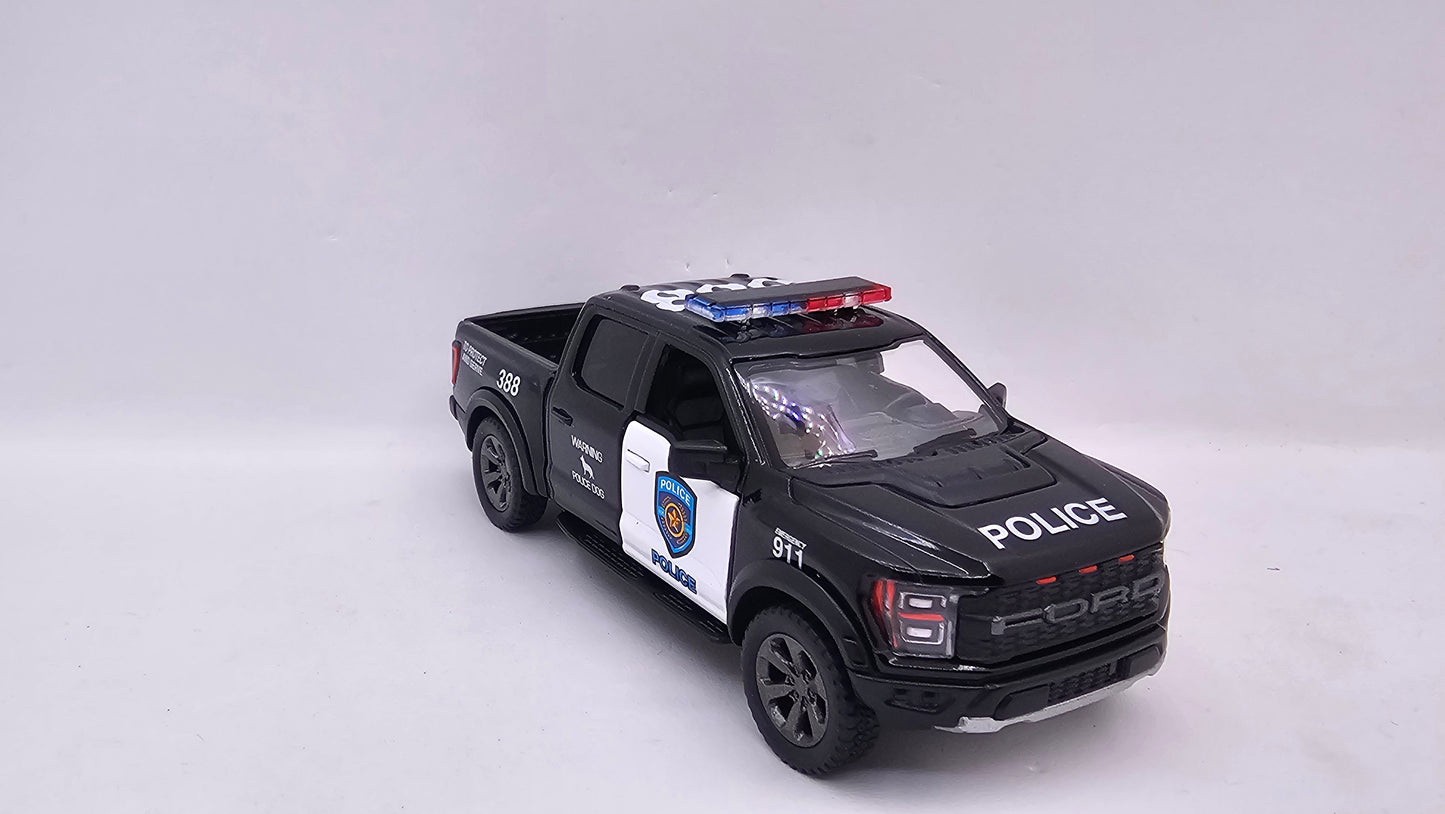 Ford F-150 Raptor Policia 2022 - Escala 1/46 - Kinsmart - (Sin caja)