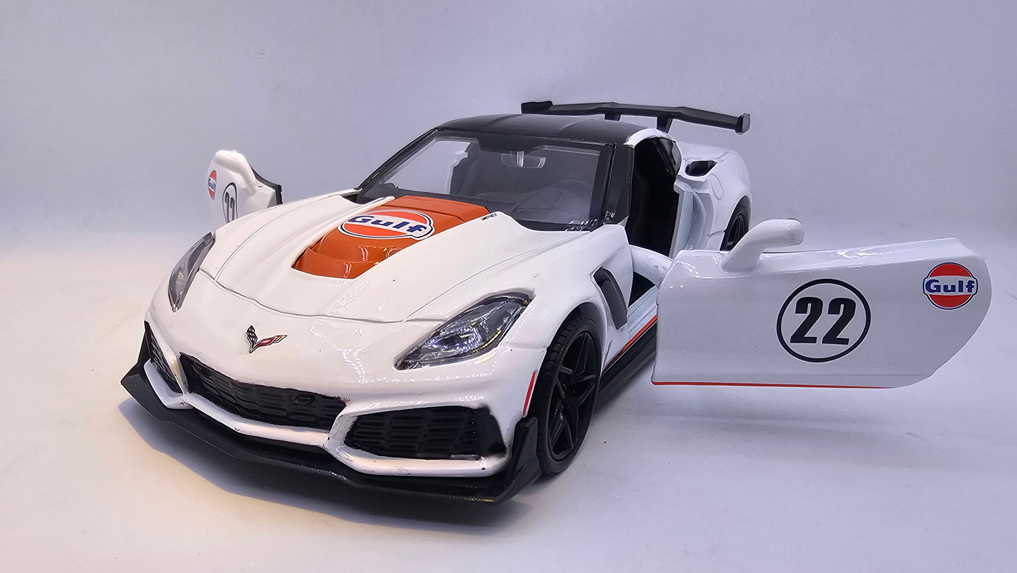 Corvette ZR1 Gulf 2019 - Escala 1/24 - MotorMax - (Sin caja)