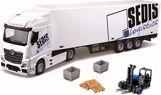Camion Mercedes Benz Actros con Remolque y Accesorios - Burago