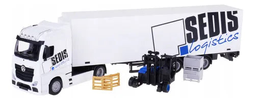 Camion Mercedes Benz Actros con Remolque y Accesorios - Burago