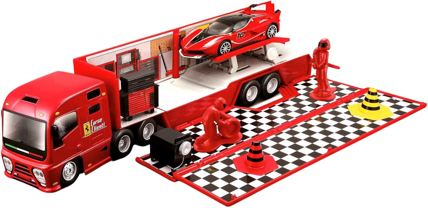 Camion Scuderia Ferrari Hauler con Accesorios- Burago