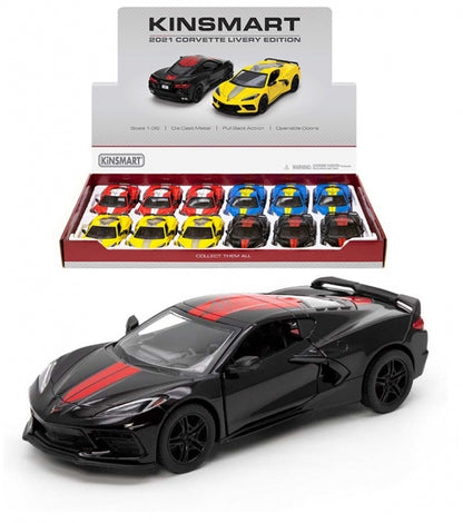 Chevrolet Corvette 2021 Custom - Escala 1/36 - Kinsmart - (Sin caja)