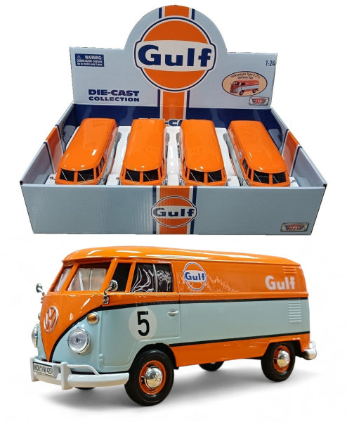 Volkswagen Type 2 Delivery Van Gulf - Escala 1/24 - MotorMax - (Sin Caja)