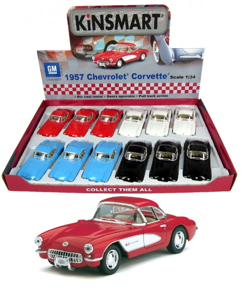 Chevrolet Corvette 1957 - Escala 1/34 - Kinsmart - (Sin caja)