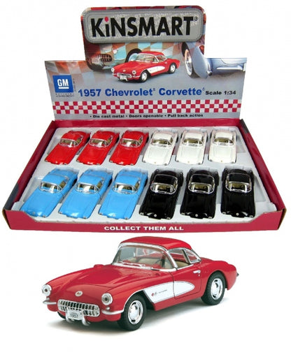 Chevrolet Corvette 1957 - Escala 1/34 - Kinsmart - (Sin caja)