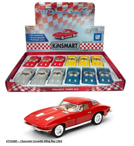 Chevrolet Corvette Sting Ray 1963 - Escala 1/36 - Kinsmart - (Sin caja)