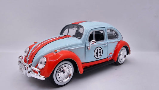 Volkswagen Escarabajo (Beetle) 1966 GULF - Escala 1/24 - Motormax (sin caja)
