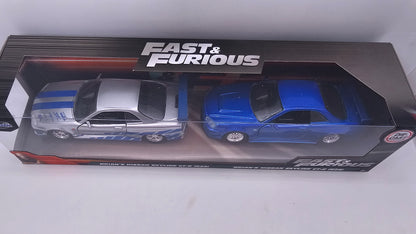 Combo Nissan Skyline GT-R (R34) de Brian - "RAPIDO Y FURIOSO" - Escala 1/32 - Jada