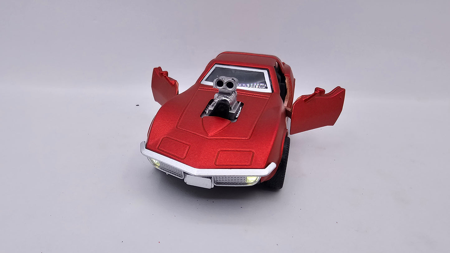 Corvette Stingray Supercharger 1970 - Escala 1/40 - Con Luces y Sonidos - Kingstoy - (Sin caja)