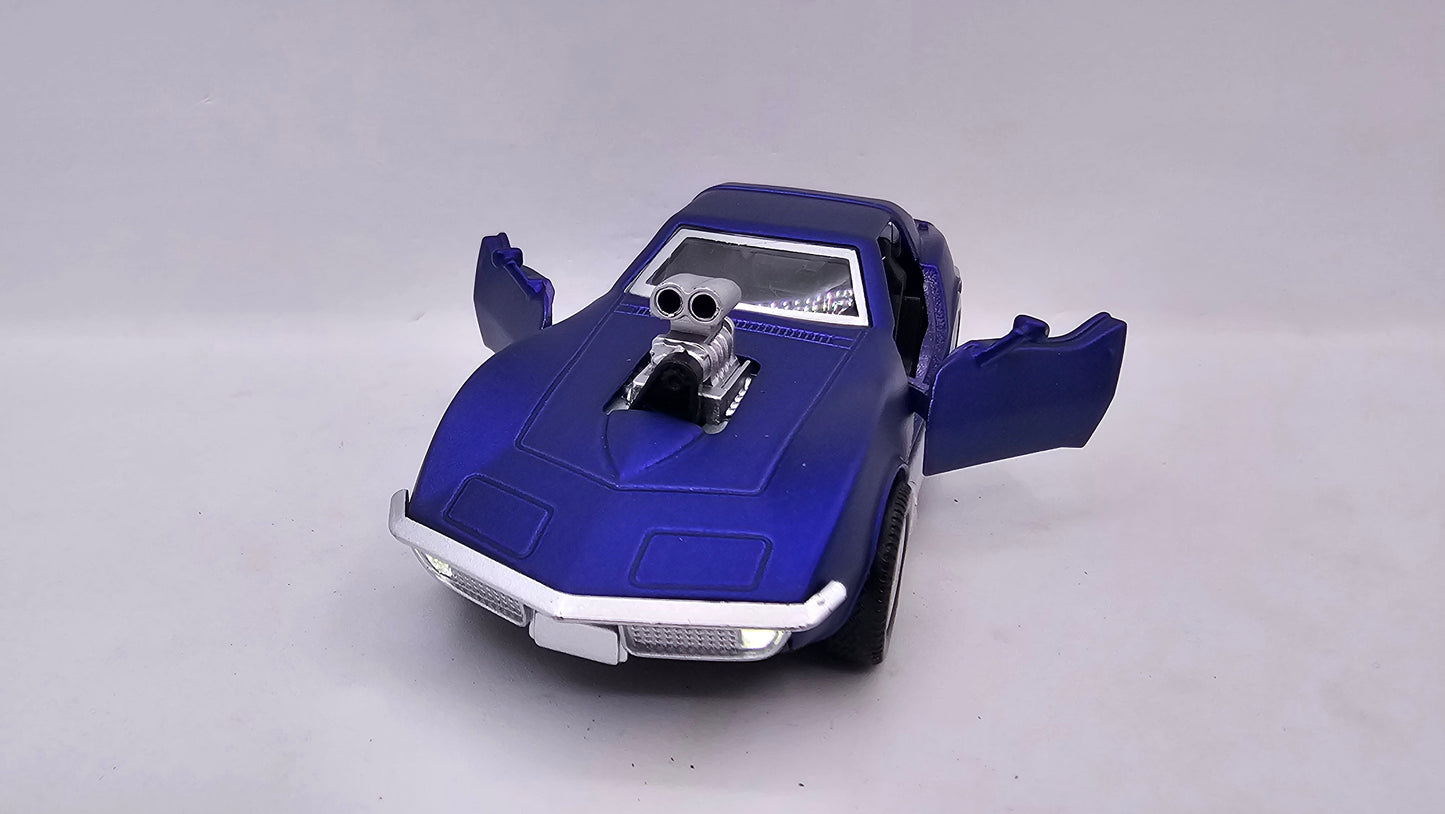 Corvette Stingray Supercharger 1970 - Escala 1/40 - Con Luces y Sonidos - Kingstoy - (Sin caja)