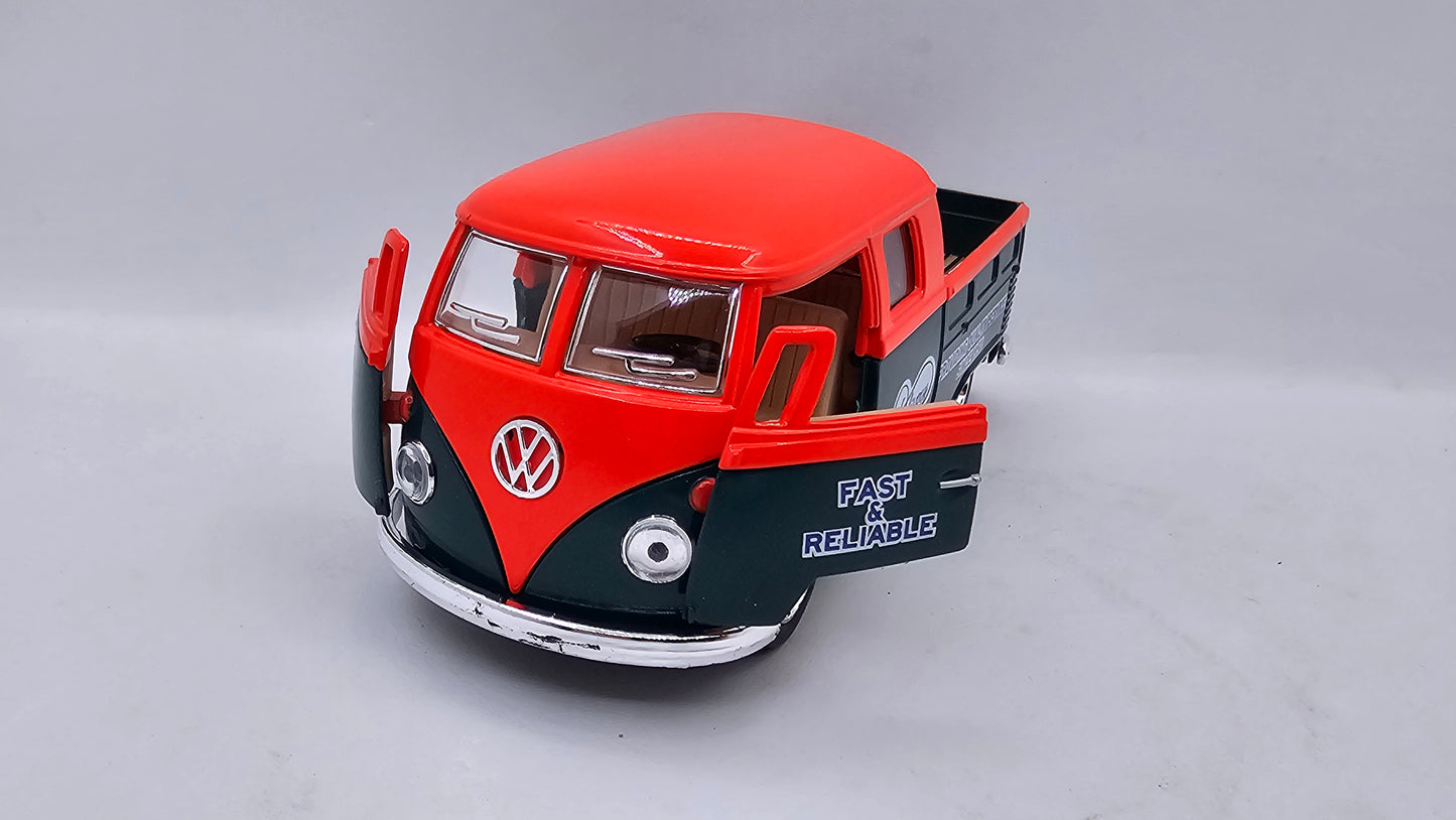 Volkswagen Bus Double Cab Pickup - Escala 1/34 - Kinsmart - (Sin caja)