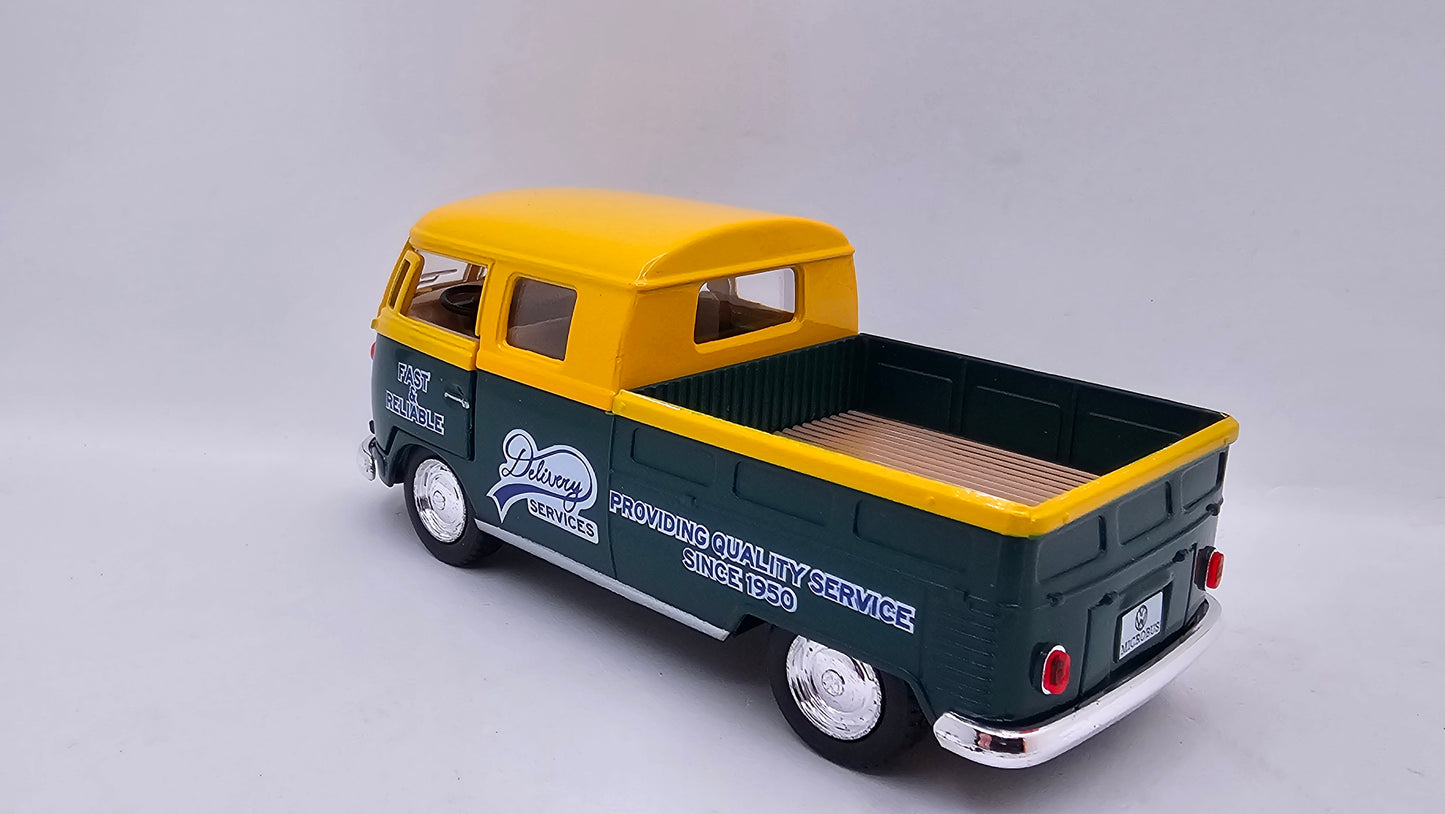 Volkswagen Bus Double Cab Pickup - Escala 1/34 - Kinsmart - (Sin caja)