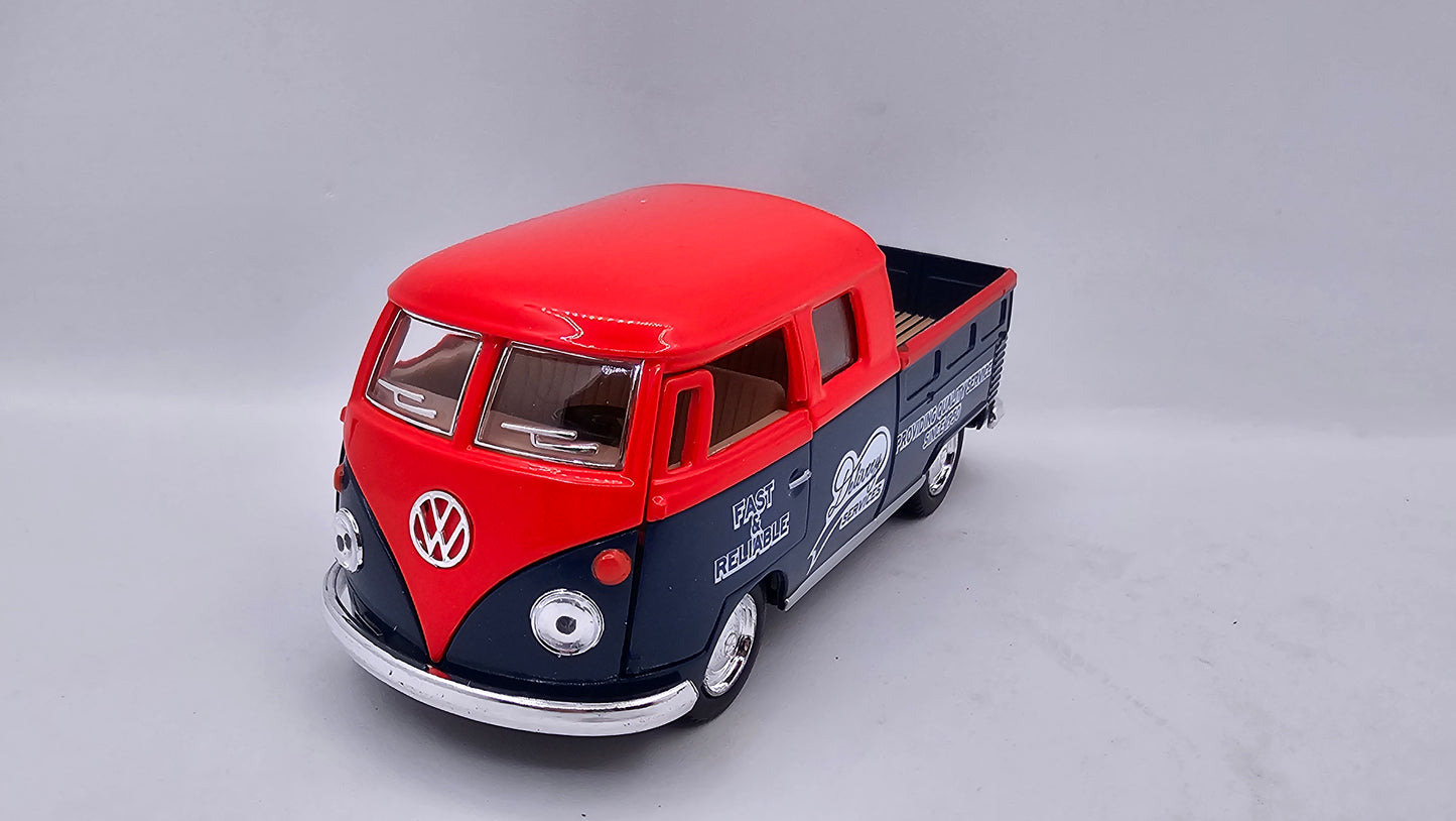 Volkswagen Bus Double Cab Pickup - Escala 1/34 - Kinsmart - (Sin caja)